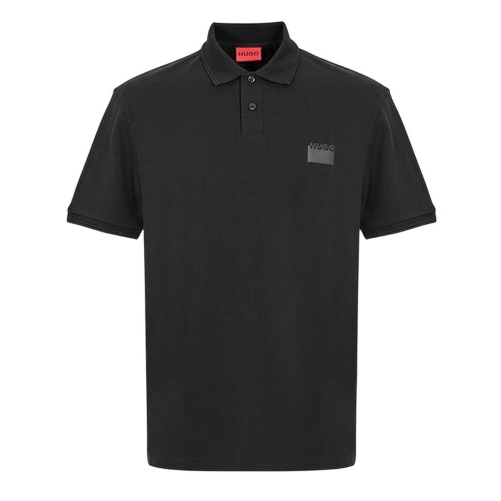 Hugo Mens Collared Short-Sleeved Polo Shirt / Black
